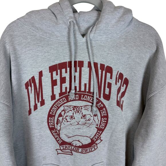 Taylor Swift Hoodie 2XL Gray I'm Feeling 22 Drawstring Independent Trading Co - Picture 3 of 11